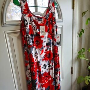 Artex Fashions Floral Hi Low Hem Dress Size XL